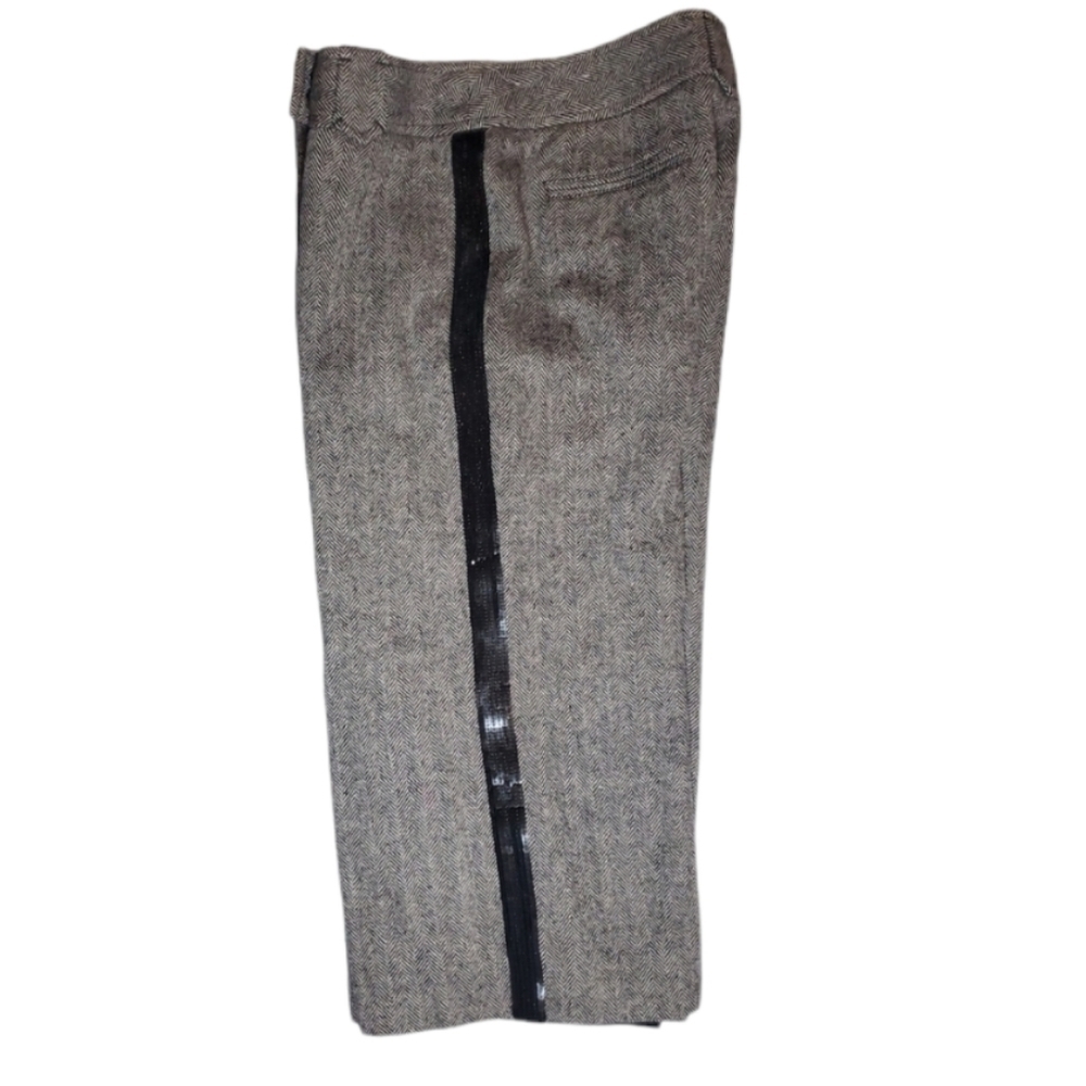 LOFT cropped trousers herringbone with sequin side stripe 4